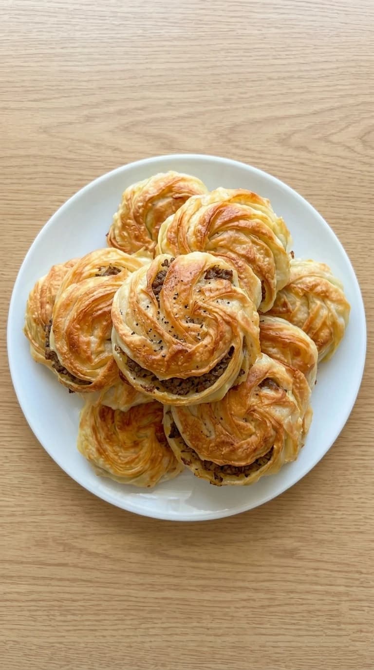 Yemek tarifleri ve yufkalı börek tarifleri için günün önerisi; Hazır yufkadan açık pileseli kıymalı gül böreği nasıl yapılır? Kıymalı gül börek tarifi ve yapılışı için malzemeleri inceleyin.