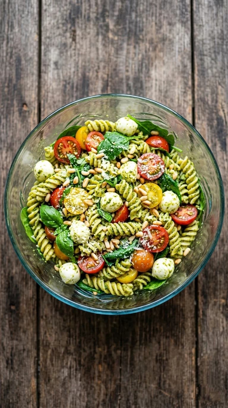 Evde pesto soslu makarna salatası nasıl yapılır? Pesto soslu makarna tarifi ve yapılışı için malzemeleri inceleyin.